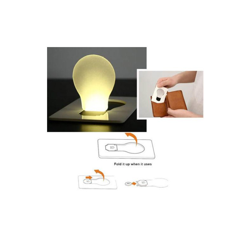 Bärbar Mini Belysning Plånbok Kort Ficka Led Kort Natt Ljus Lampa Kreativ