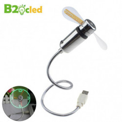 Natt Ljus Sommar Idéer Usb Led Fläkt Lampa Mini Klocka Visa Verklig Tid Klocka Timing Lysande Handled