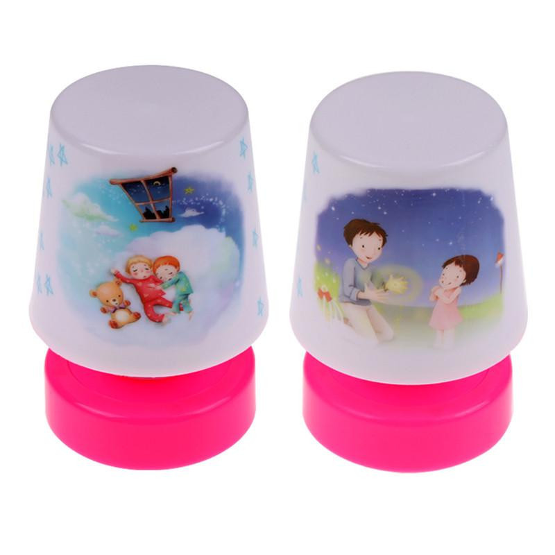 Mini Tecknad Serie Klappa Design Led Skiftande Tabell Lampa Sovrum Natt Ljus Lampor Leksak Barn Fuli