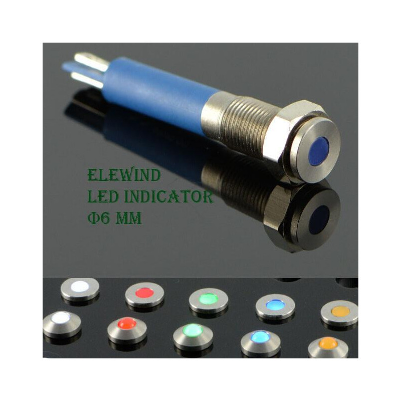 6mm Rost Stål Led Indikator Ljus Pm06fd G 12v S
