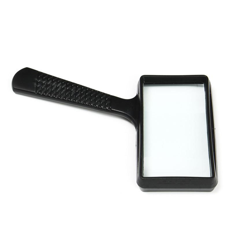 5x Bärbar Handheld Hög Definition Rektangel Läsning Förstoringsglas Glas Lins Lupp För Gammal Människor