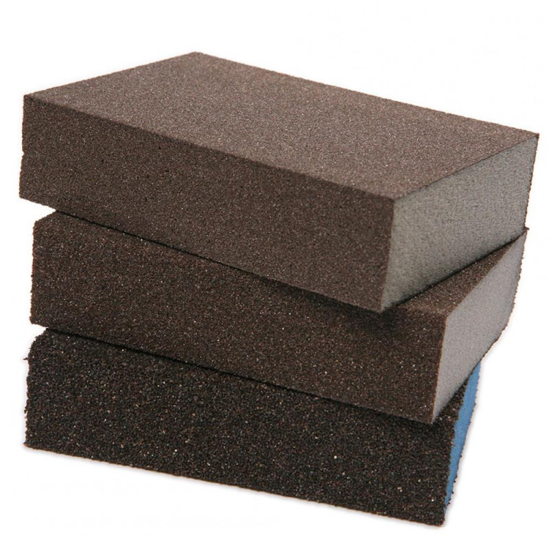 3pcs Putsning Sandning Svamp Blockera Vaddera Uppsättning Sandpapper Blandad Grus 100 180 320