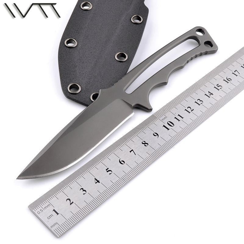Wtt Titanium Ficka Camping Fast Kniv Med S35vn Cpm Stål Full Tang Bekämpa Taktisk överlevnad Knivar