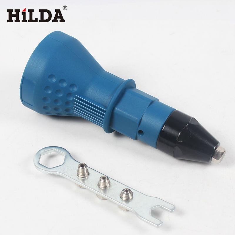 Hilda Elektrisk Nit Nöt Pistol Nitning Verktyg Sladdlös Nitning Borra Adapter Föra In Nöt Verktyg