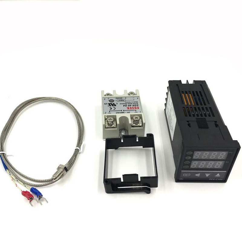 Digital Pid Temperatur Kontroller Termostat Rexc100 Max 40a Ssr Relä K Termo Sond