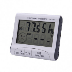 Lcd Digital Termometer Inomhus Utomhus Hymeter Med Klocka Fungera Bärbar Inklusive Sond Väder Station