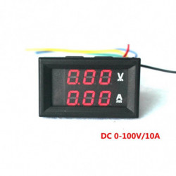 Röd Likström 0100v 10a Digital Voltmeter Amperemätare Amper Voltimetro Bil Led Testare Digital Nuvarande