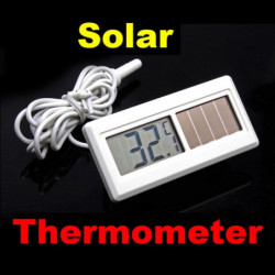 Drickbar Vattentät Sol Powered Digital Lcd Termometer Sensor Hydrothermograph Med Kabel 1m Hushåll