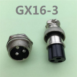 1set Gx16 3 Stift Manlig Kvinna Diameter 16mm Tråd Panel Connector L71 Gx16 Cirkulär Connector Flyg