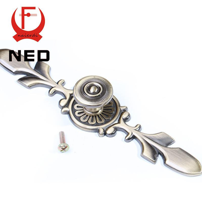 Ned 120mm Brons Handtag Kök Dörr Skåp Zink Legering Europeisk Modern Garderob Möbel Hantera Låda