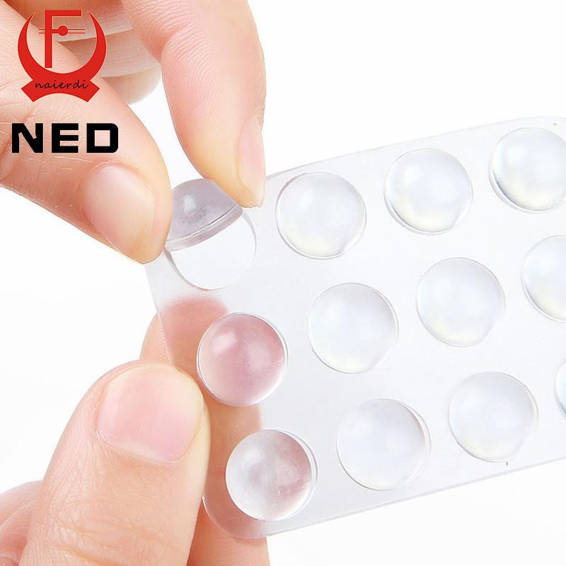 Ned 40 Spannmål För 1 St 10mm Dia 5mm Tjocklek Kisel Gummi Kök Skåp Dörr Vaddera Självhäftande
