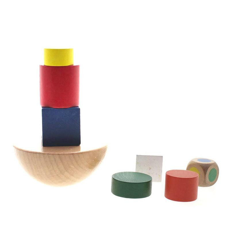 Barn Bebis Tidigt Träning Pedagogisk Hemisfär Balans Stacking Spel Trä Leksak