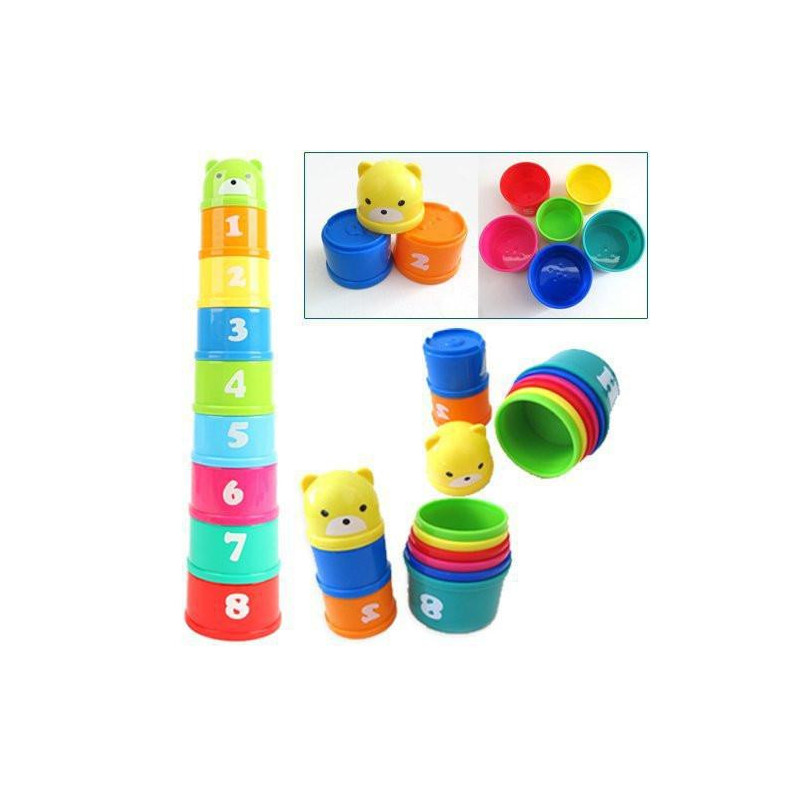 1set Bebis Leksak Rolig Små Inlärning Utbildning Jenga Kopp Leksak Blockera Spel För Barn Juguetes