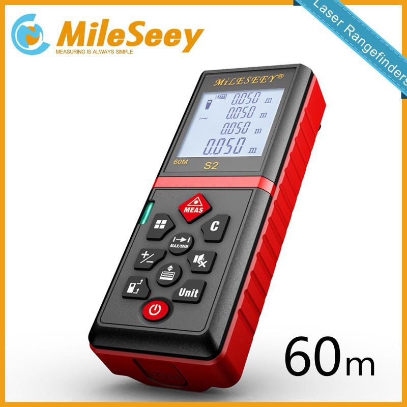 Mileseey S2 60m Laser Avståndsmätare Mätning Verktyg Laser Distans Meter Stum Knapp Diastimeter Röd